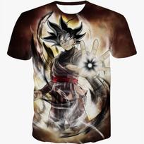 Dragon Ball Super Anime Dark Goku Printed Men's Fashion Dragonball Short Sleeve T-Shirt Dragon Ball Z T-shirt XXS