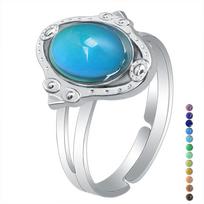 Fashion Vintage Color Change Mood Opening Ring For Men Women Emotion Feeling Temperature Jewelry Party Gift