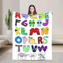 Alphabet Lore English Cartoon Blankets Villain Letters Flannel Vintage Breathable Throw Blanket Bedspread Spring Autumn Travel 75x90cm