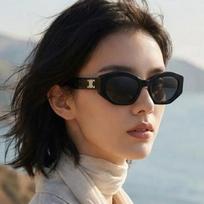 [Celine] Sunglasses CL40238U 01A Angular Oval Horn-rimmed Triomphe Lisa Sunglasses