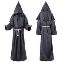 Helovino Viduramžių Vienuolio Būrėjo Kunigo Cosplay Chalatas S pilka spalva