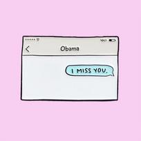 Obama Text Message I Miss You Cowboy Collar Accessories Brooch Cute Pins Denim Jacket Pins