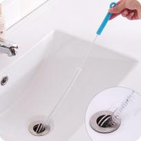 71 Cm Extended Sewer Cleaning Brush Pipe Dredging Tools Kitchen Bathroom Cleaner Hair Removal Tools white