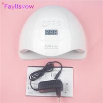 Faylisvow UV LCD ekranas LED nagų lempa Nagų dailės geliai džiovintuvas Kietėjantis šviesos laikas Manikiūras Fototerapija EU Plug balta