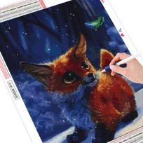 Viso kvadrato deimantinis siuvinėjimas Gyvūnų 5D deimantinis paveikslas Lapės mozaikinis siuvinėjimas kryželiu Namų dekoravimo sienų menas Full Square 20X30CM brown