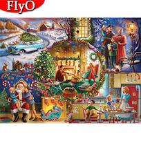 DIY Diamond Painting Santa Claus Cross Stitch Full 5D Diamond Embroidery Cartoon Home Decoration Wall Art Christmas present 20X30CM raudona