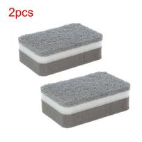 2 vnt. Magiška kempinė trintukas valiklis virtuvės vonios valymo kempinė kalkių šalinimo valymas trynimas viryklei puodui rūdžių šalinimo šepetys 2pcs square gray