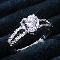 Nauji romantiški širdelės vestuviniai žiedai moterims, blizgantys kubinio cirkonio, elegantiški moteriški aksesuarai, vakarėliui, subtili dovana, madingi papuošalai 6