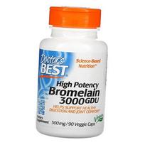 Bromelainas, Didelio stiprumo bromelainas, Doctor's Best 90 kaps. (69327003) 90vcaps