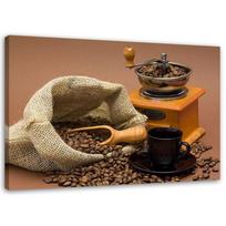 Canvas print, Coffee grinder and beans 60x40 ruda