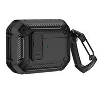 KEYSION Luxury Switch ausinių dėklas, skirtas AirPods Pro 2 1 Minkštas silikonas + kompiuteris su kabliu, smūgiams atspariu dangteliu, skirta Apple AirPods 3 2 1 for AirPods 1 žalia/juoda