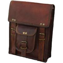 Handmade Genuine Vintage Brown Goat Leather Sling Side Handbag Cross Body Bag 11" x 9" x 3.5" inches ruda