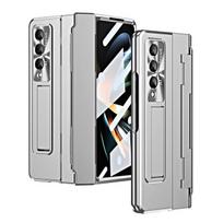 For Samsung Z Fold 4 Fold4 Anti -Slip Stand Holder Plating Case For Samsung Galaxy Z Fold 4 5g Zfold4 Front Glass Film Covers for samsung z fold 4 sidabras