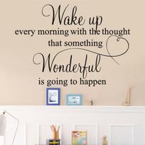 (Nikita) Wake up Every Morning Removable Art Vinyl Mural Home Room Decor Wall Stickers One Size juoda