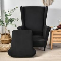 Wing Chair Slipcovers 2pieces /Set Stretch Spandex Wingback Chair Covers Sofa Slipcover Solid Color Furniture Protector Universal juoda