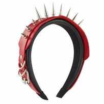 Roko galvos juosta vyrams Spygliuota galvos juosta Gotikinė Tiaras Kniedinė galvos juosta Steampunk Punk galvos juosta Odinė spygliuota galvos apdangalas raudona