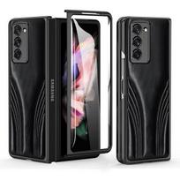 Patogus odinis mobiliojo telefono dangtelis, sulankstomas dėklas, skirtas Samsung Galaxy Z Fold4 5g sulankstomas4 sulankstomas 3 2 sulankstomas2 sulankstomas 3 grūdinto stiklo plėvelė for Samsung Z Fold 3 juoda
