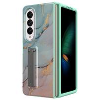 For Samsung Galaxy Z Fold 4 Case With Kickstand Marble Pattern Hard Pc Clear Bumper Full -Body Shockproof Thin Slim Case Cover for Galaxy Z Fold 4