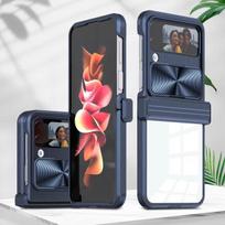 Push Window PC skaidrus mobiliojo telefono sulankstomas dėklas, skirtas Samsung Galaxy Z Flip 4 5g Fold4 Z Flip4 smūgiams atsparus dangtelis, skirtas Samsung Z Fold4 for Galaxy Z Flip 4 mėlyna