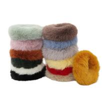 (Projector)13 Pcs Velvet Elastic Hair Bands Scrunchy for Women or Girls Hair Accessories One Size chaki/smėlis