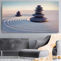 Šiuolaikinės statulos ZEN drobės tapybos akmeniniai plakatai ir spaudiniai ant drobės sienų menas Abstrakčios Budos nuotraukos svetainės dekoravimui 30cm×60cm NoFrame beige