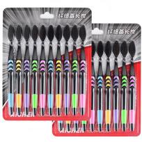10pcs/set Adults Bamboo Charcoal Toothbrush Home pack Super Soft Hair Toothbrush įvairiaspalvis