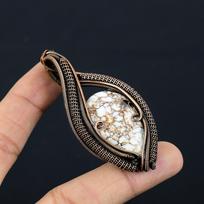 Wild Horse Gemstone Pure Copper Wire Wrapped Designer Handmade Pendant Jewelry For Her 2.80 Inches balta