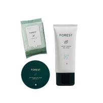 FOREST Daugiafunkcinis apsauginis savaiminio įdegio pagrindas + Apsauginis kremas nuo saulės + Valomasis servetėlių rinkinys 3 vnt. Watery Essence