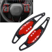 1Pair Carbon Fiber Car Steering Wheel Paddle Shifter Extension For Honda Civic 11th 2022 anglies pluošto juodos spalvos