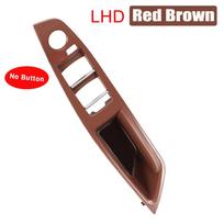 LHD RHD skirtas BMW 5 serijos F10 F11 F18 smėlio spalvos juodai raudonai rudos spalvos automobilio salonas, vidinis durų rankenos skydelis, patraukiamas apdailos dangtelis Red Brown-LHD