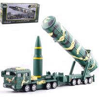 1/64 mastelio kinų DF-31A tarpžemyninės raketos paleidimo sunkvežimio slegiamo modelio žaislas, traukiama atgal žaislinė transporto priemonė su garsu ir šviesa, skirta vaikams, mažiems vaikams, dovana 1/64- 26x7x4cm žalia