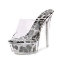 14 cm moteriški seksualūs aukštakulniai sandalai naktiniai šou „Stiletto Crystal Pumps Peep Toe“ batai 35 balta