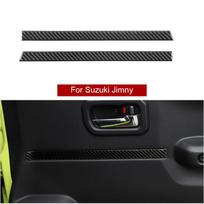 Automobilio durų vidinės apdailos dangtelis Anglies pluošto lipdukai Suzuki Jimny 2019+ priedai anglies pluošto juodos spalvos