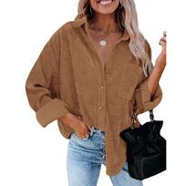 New Corduroy Loose Button Blouse In Autumn And Winter S gelsvai ruda