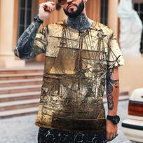 Hip-hop Retro Map Coordinate T-shirt Male 3d Machine Printing Oversized T-shirt Street Summer Short-sleeved 2022 Brand Top 4XL