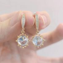 Women's Crystal Drop Earrings Gold Color Geometric Zircon Earring Fashion Party Jewelry Accessories balta