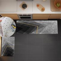 Pilkas geometrinis virtuvės kilimėlių rinkinys Neslystantis, sugeriantis mados modernus kilimėlio kilimas vonios kambariui miegamajam svetainei 40x60cm 1pcs gray