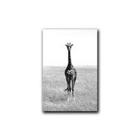 Žirafa vilkas Zebra Koala gyvūnų sienų meno plakatas Juodai baltas paveikslėlis retro stiliaus spaudiniu Dekoratyvinė tapyba Šiuolaikinis namų dekoras 21x30cm No Frame gray