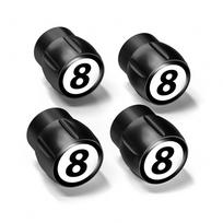 Universal Car Wheel Tire Stem Air Valve Caps Covers DIY Sticker Accessories For Black 8 Number Cars Automobiles Motorcycles Trucks Bike