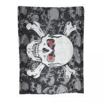 Pirate Flag Skull Flannel Blanket Brass Grommets Halloween Theme Throw Blanket for Home Hotel Sofa 200x150cm Plush Thin Quilt 75x100cm