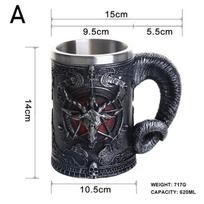 Naujas ragas alaus bokalas plieno derva 3D Tankard kavos alaus bokalas gėrimų puodelis Gothic Wicca kūrybingas vyras berniukui draugo dovana