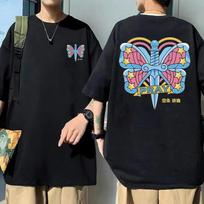 Anime JoJo Bizarre Adventure Stone Ocean Grafiniai marškinėliai Unisex Moteriški Laisvi Marškinėliai Jolyne Cujoh Durtuvas Drugelis Tatuiruotė Marškinėliai L gray