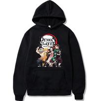 Anime Demon Slayer Hoodies Sweatshirt Kimsetsu No Yaiba Pullover Tracksuit Women Sweatshirt Unisex Hoodie Kids Unisexs Clothes Coat XL yellow