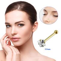 KODY PIERCING Brangakmenių papuošalų nosies smeigtukas Auskarų vėrimas 9 ct aukso kubinis cirkonis CZ kvadratinis 2,0 mm sagė black