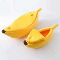 Bananinės katės lova Mielas katės kilimėlis Šiltos, patvarios, nešiojamos šunų ir kačių transportavimo dėžės Šunų pagalvė Katės reikmenys S-40*15*10 geltona