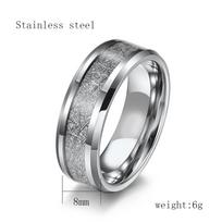 Rime Silk Pattern Titanium Steel Ring Vyriški nerūdijančio plieno papuošalai 6 sidabras