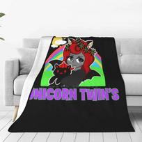 Unicorn Twins Blanket Soft Warm Travel Portable Blanket Iamsanna Gamer Funneh I Am Sanna Pink Gaming Leah Ashe Moody Krew Cute 75x100cm (30x40inch)