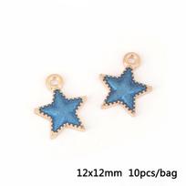 5/10pcs/bag Dripping Alloy Star Moon Planet Shape Pendant DIY Bracelet Necklace Jewelry Making Accessories 12x12mm 10pcs/bag gray