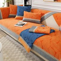Prabangus žakardinis šenilinis 2-3 vietės sofos užvalkalas, odinis sofos uždangalas, neslystantis, margas, krėslo baldų apsauga Cushion cover30x50cm mėlyna