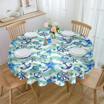 „Ocean Starfish Anchor Marine Life“ apvali staltiesė, vandeniui atspari stalo danga, skirta vestuvių vakarėliui papuošti valgomojo stalo užvalkalą 4pcs 33x48 Table mat